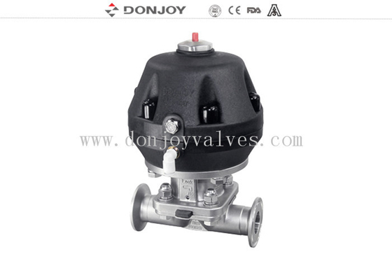Pneumatic Sanitary Diaphragm Valve Stainless Steel 316 Forged Body Double Acting