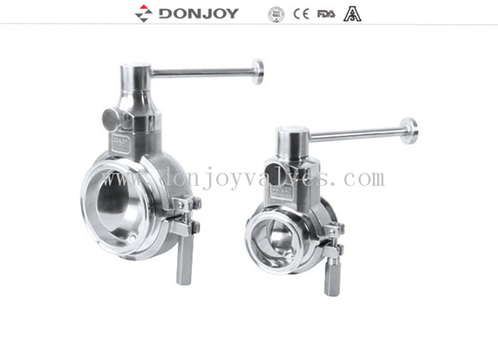 Sanitary grade manual butterfly valve multi position handle for regulating flow