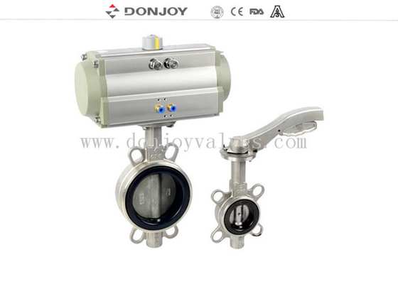 Pneumatic 8 Inch Wafer Type EPDM Gasket Butterfly Valves