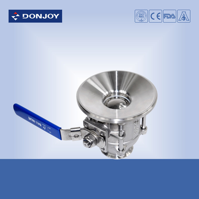 BSP thread Sanitary Ball Valve  , 3 pcs Flush flange tank Bottom Valve