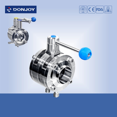 DN100 Manual proof butterfly valves Stainless steel 316L  with pull handle