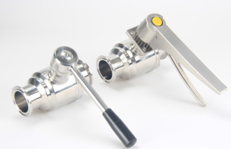 Pneumatic SS316L 2 WAY Sanitary Ball Valve with Multi Stainless Steel Handle