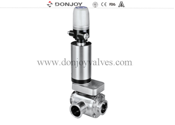 Donjoy SS316L DN65 Pneumatic 3 Way Butterfly Valves With T Type