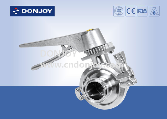 Pneumatic SS316L 2 WAY Sanitary Ball Valve with Multi Stainless Steel Handle