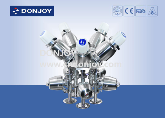 Multiport Sanitary Diaphragm Valve M65A port valve SS316 can with control Head