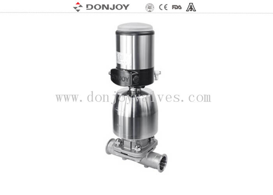 Pneumatic Sanitary Diaphragm Valve Stainless Steel 316 Forged Body Double Acting