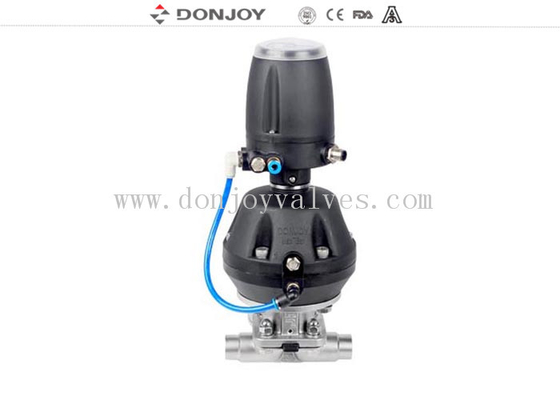 Pneumatic Sanitary Diaphragm Valve Stainless Steel 316 Forged Body Double Acting