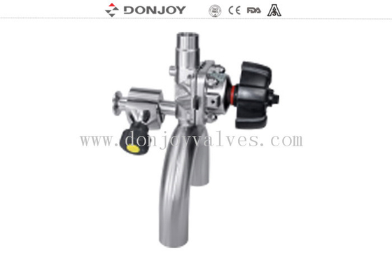 4 Inch SS 316L Manual Multi port Sanitary Diaphragm Valve U - B Tee Type with Sample valve