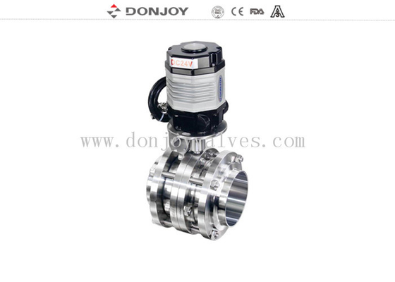 DN300 SS316L Electronic operation 3 Pieces Sanitary Butterfly Valves