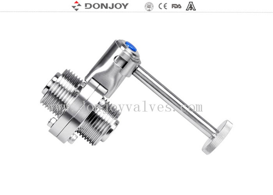 DIN / SMS / RJT Manual sanitary butterfly valve thread end SS304