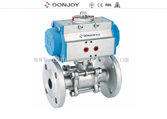 Aluminum Pnuematic Flange ball valve Stainless steel CF8M/CF8 ANSI/ASME