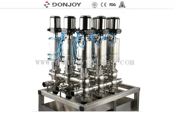 Donjoy Mixproof Valve / Double Seat Valve For Food Beverage Processing