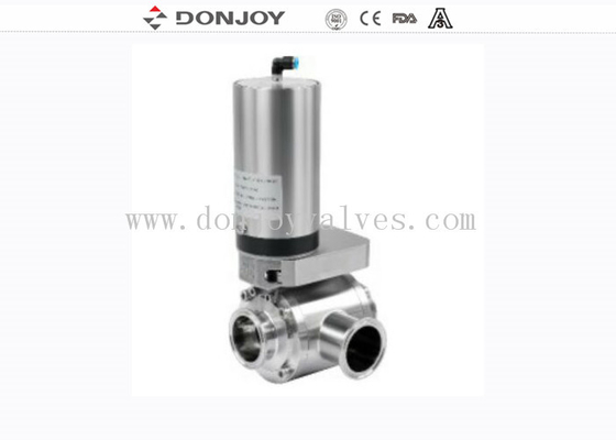 Donjoy SS316L DN65 Pneumatic 3 Way Butterfly Valves With T Type